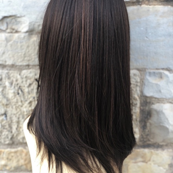 Cute SidePart Bob Wig Short Brown highlights Wig - Picture 5 of 8